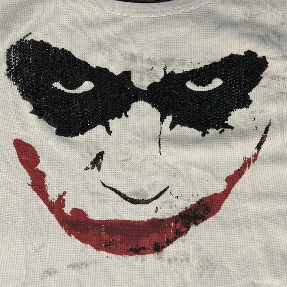 Salvage Joker Smile Face Gray Long-Sleeve Sweatshirt Mens XL 2008 DC Comics - Picture 4 of 12